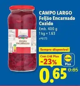 Lidl com - campo largo feijão encarnado cozido promoção