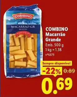 Lidl Combino - macarrão grande promoção