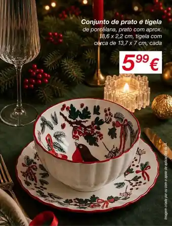 Conjunto de prato e tigela