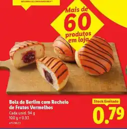 Lidl Bola de Berlim com Recheio de Frutos Vermelhos promoção