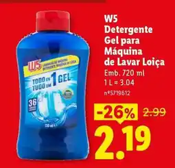 Lidl W5 Detergente Gel para Máquina de Lavar Loiça promoção
