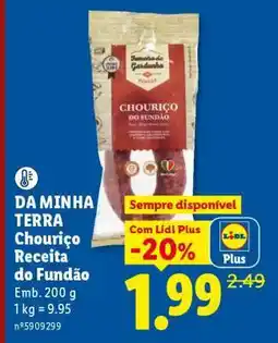 Lidl DA MINHA TERRA Chouriço Receita do Fundão promoção