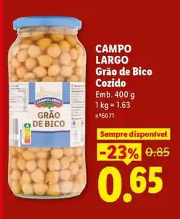 Lidl Campo Largo Grão de Bico Cozido promoção