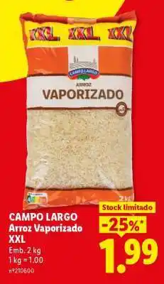 Lidl CAMPO LARGO Arroz Vaporizado XXL promoção