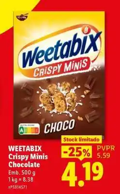 Lidl WEETABIX Crispy Minis Chocolate promoção