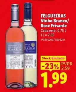 Lidl FELGUEIRAS Vinho Branco/Rosé Frisante promoção
