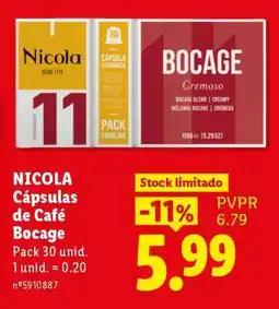 Lidl NICOLA Cápsulas de Café Bocage promoção