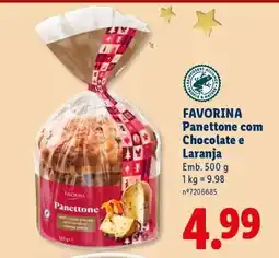 Lidl FAVORINA Panettone com Chocolate e Laranja promoção
