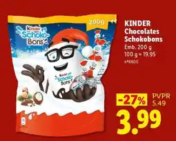 Lidl KINDER Chocolates Schokobons promoção