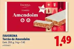 Lidl FAVORINA Torrão de Amendoim promoção