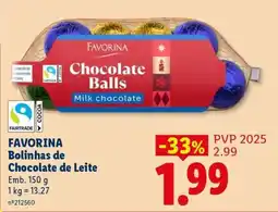 Lidl Favorina Bolinhas de Chocolate de Leite promoção