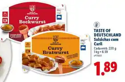 Lidl TASTE OF DEUTSCHLAND Salsichas com Caril promoção