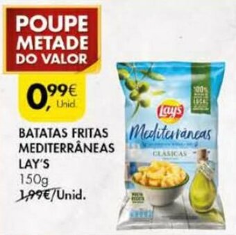 Pingo Doce Batatas Fritas Mediterrâneas Lay's 150g promoção