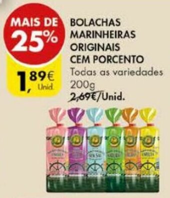 Pingo Doce Bolachas Marinheiras Originais Cem Porcento 200g promoção
