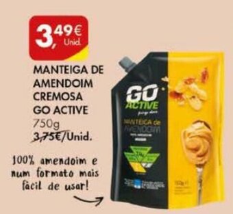 Pingo Doce Manteiga de Amendoim Cremosa Go Active 750g promoção