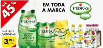 Pingo Doce Pedras Água com Gás 4x1L promoção
