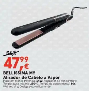 Bellissima My Alisador de Cabelo a Vapor 64W