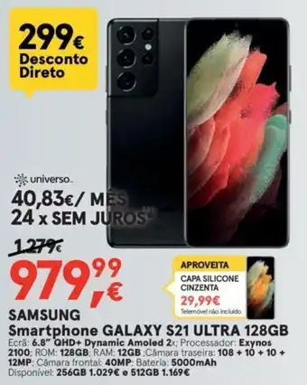 Worten Samsung Smartphone Galaxy S21 Ultra 128GB promoção