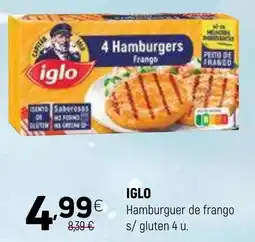 Coviran iglo hamburguer de frango s/ gluten 4 u. promoção