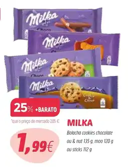 Coviran milka bolacha cookies chocolate ou & nut promoção