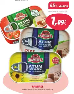 Coviran Ramirez conserva de atum em oleo, natural ou em tomate promoção