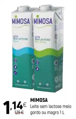 Coviran Mimosa leite sem lactose meio gordo ou magro promoção