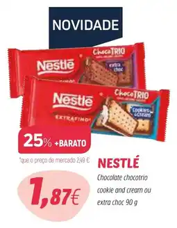 Coviran Nestlé chocolate chocotrio cookie and cream ou extra choc promoção