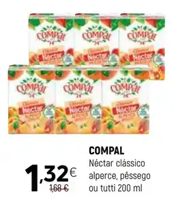 Coviran Compal nectar clássico alperce, pêssego ou tutti 200 ml promoção