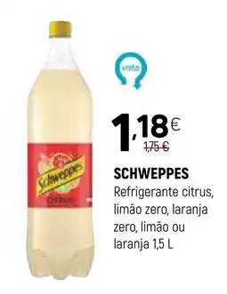 Coviran schweppes refrigerante citrus, limão zero, laranja zero, limão ou laranja promoção
