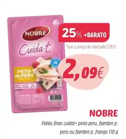 Coviran Nobre fatias finas cuidat+ peito peru, fiambre p. peru ou fiambre p. frango promoção
