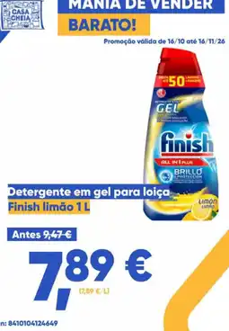 Casa Cheia Detergente em gel para loiça Finish limão promoção
