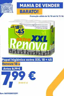 Casa Cheia Papel higiênico extra XXL Renova promoção
