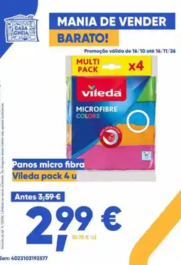 Casa Cheia Panas micro fibra vileda pack 4 u promoção