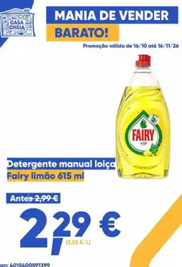 Casa Cheia Detergente manual loja fairy limão promoção