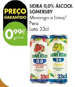 Pingo Doce Somersby 0,0 Morango e lima/ Pera promoção