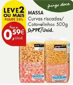 Pingo Doce Massa Curvas riscadas/Cotovelinhos promoção