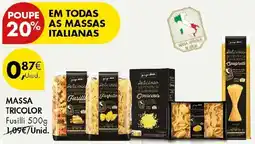 Pingo Doce Massa tricolor fusilli promoção