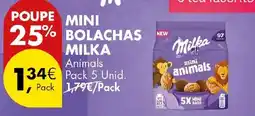 Pingo Doce mini bolachas milka animals promoção