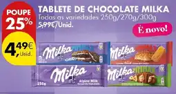 Pingo Doce tablete de chocolate milka promoção