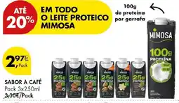 Pingo Doce Leite proteico mimosa sabor a café promoção