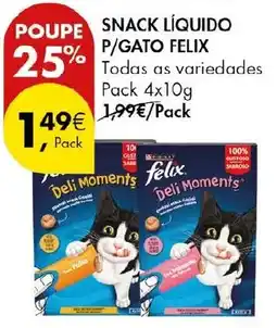 Pingo Doce Snack líquido p/gato felix promoção
