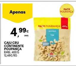 Continente Caju cru continente poupança promoção