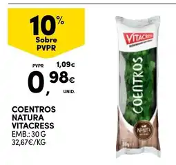 Continente Coentros natura vitacress promoção