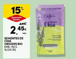 Continente Sementes de chia origens bio promoção