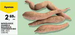 Continente Batata doce amarela biológica continente bio promoção