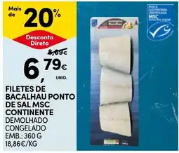 Continente Filetes de bacalhau ponto de sal msc continente promoção