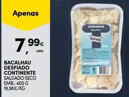 Continente Bacalhau desfiado continente salgado seco promoção