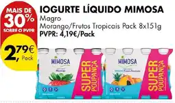 Pingo Doce Iogurte líquido mimosa magro promoção