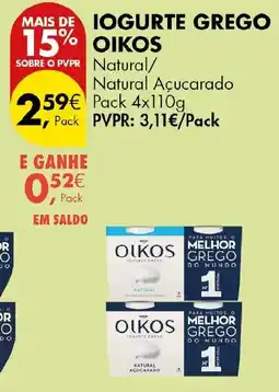 Pingo Doce Iogurte grego oikos promoção
