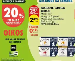 Pingo Doce Iogurte grego oikos promoção